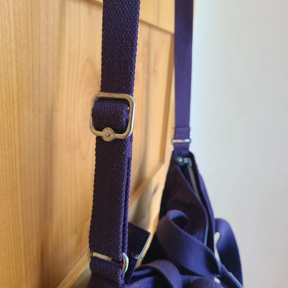 Kipling Purple Messenger Crossbody Shoulder Bag Monkey Violet Nylon Purse Travel